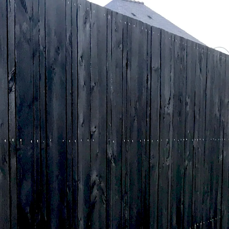 Clôture de séparation Bois brûlé multilargeur Brossé Noir 