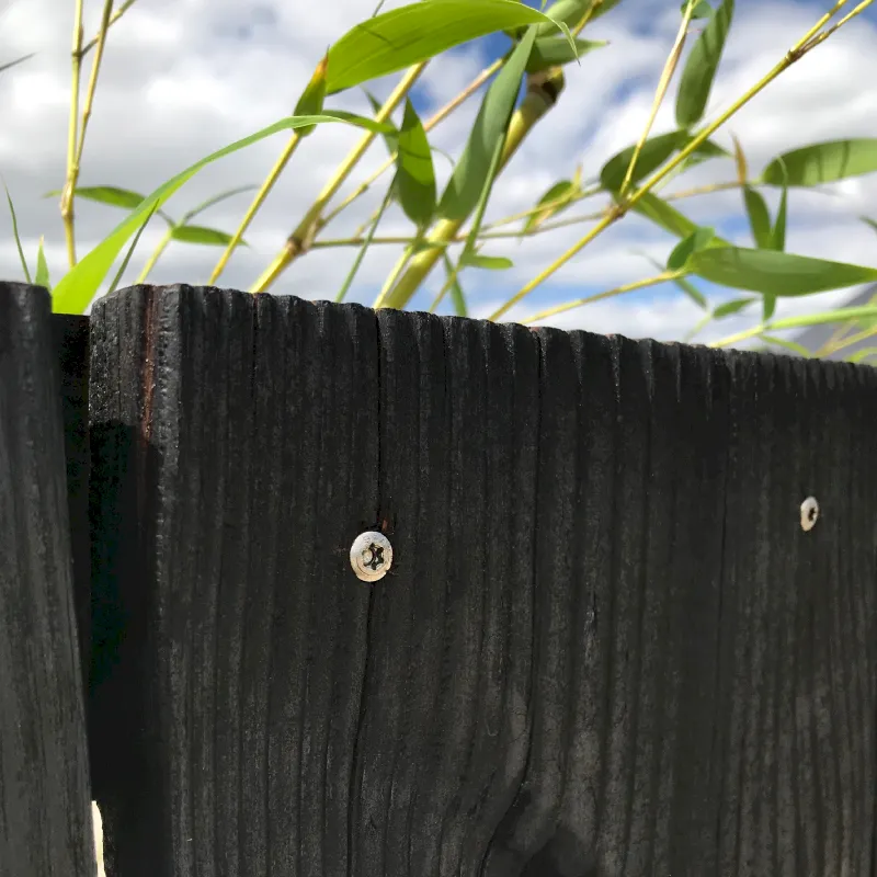 Clôture Bois brûlé Brossé noir lames de 195 mm