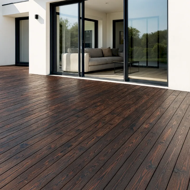 Lames Bois brûlé brossé noir huilé